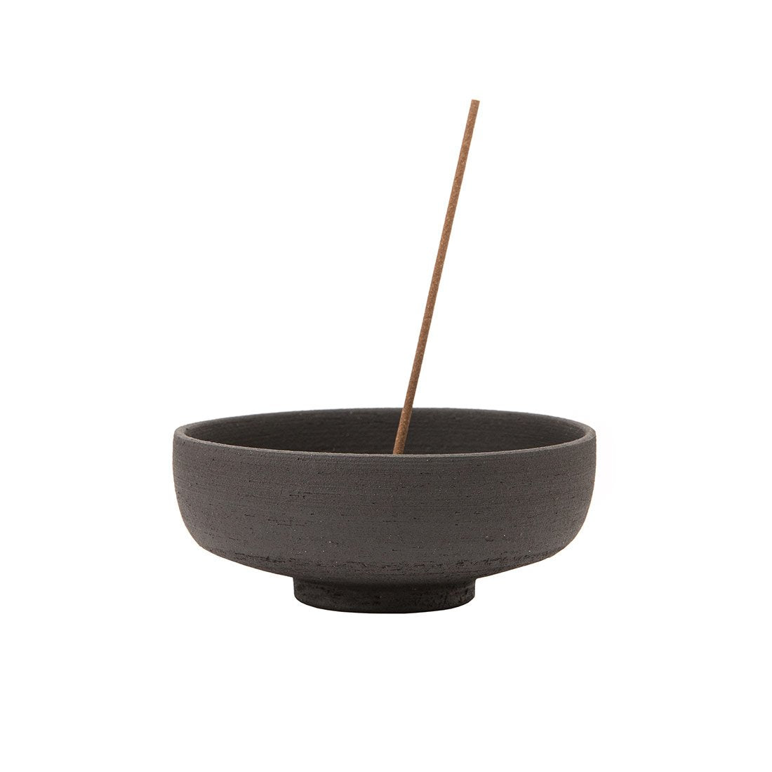 Raw Black Stoneware Incense Bowl