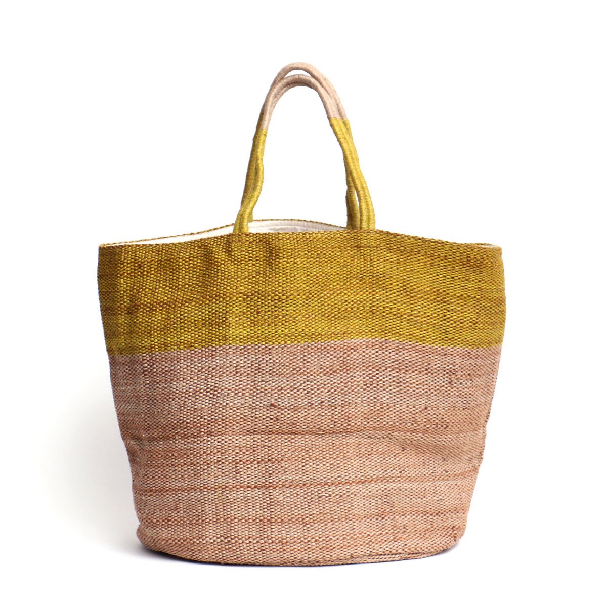 Hand Woven Jute Tote Bag Ochre - The Future Kept - 1