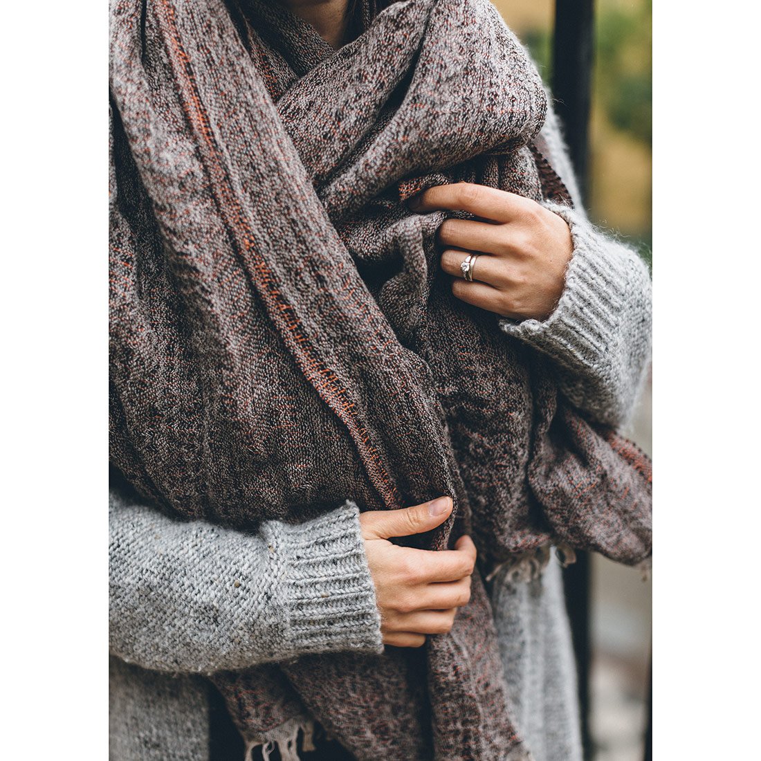 Ember Linen and Lambswool Scarf