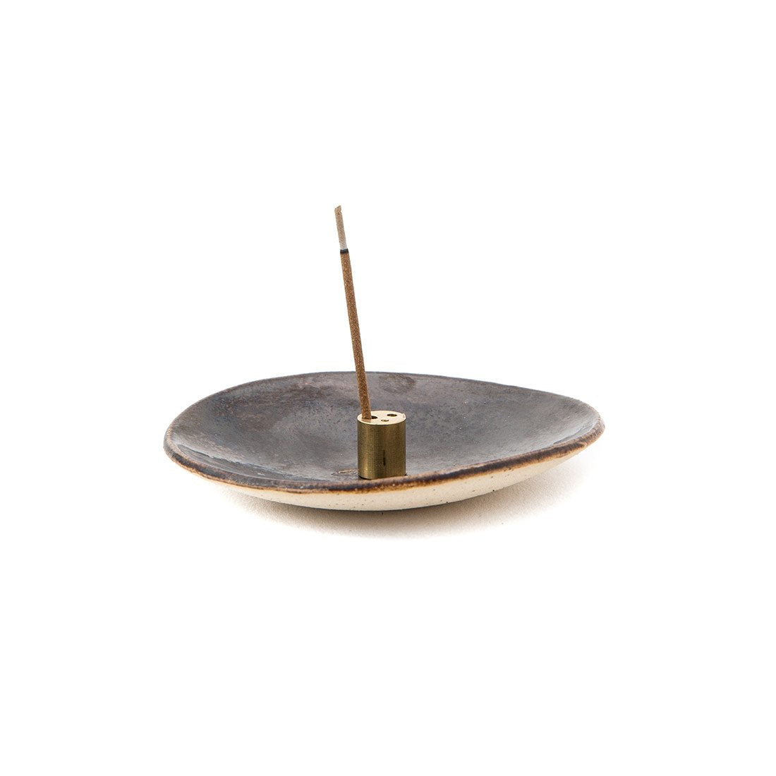 Blackened Bronze Ceramic Incense Dish